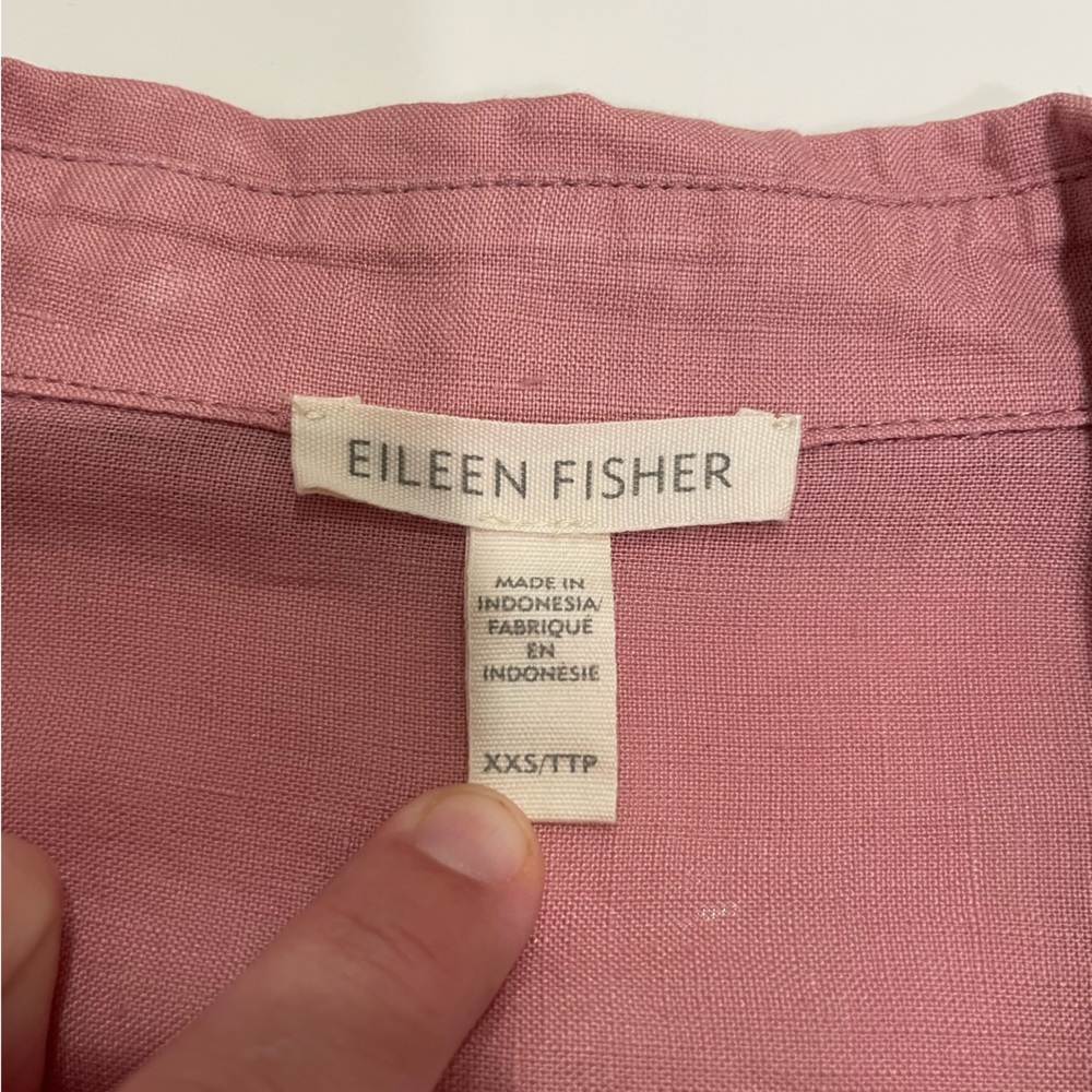 Eileen Fisher Organic Linen Pink Blouse - Picture 3 of 5